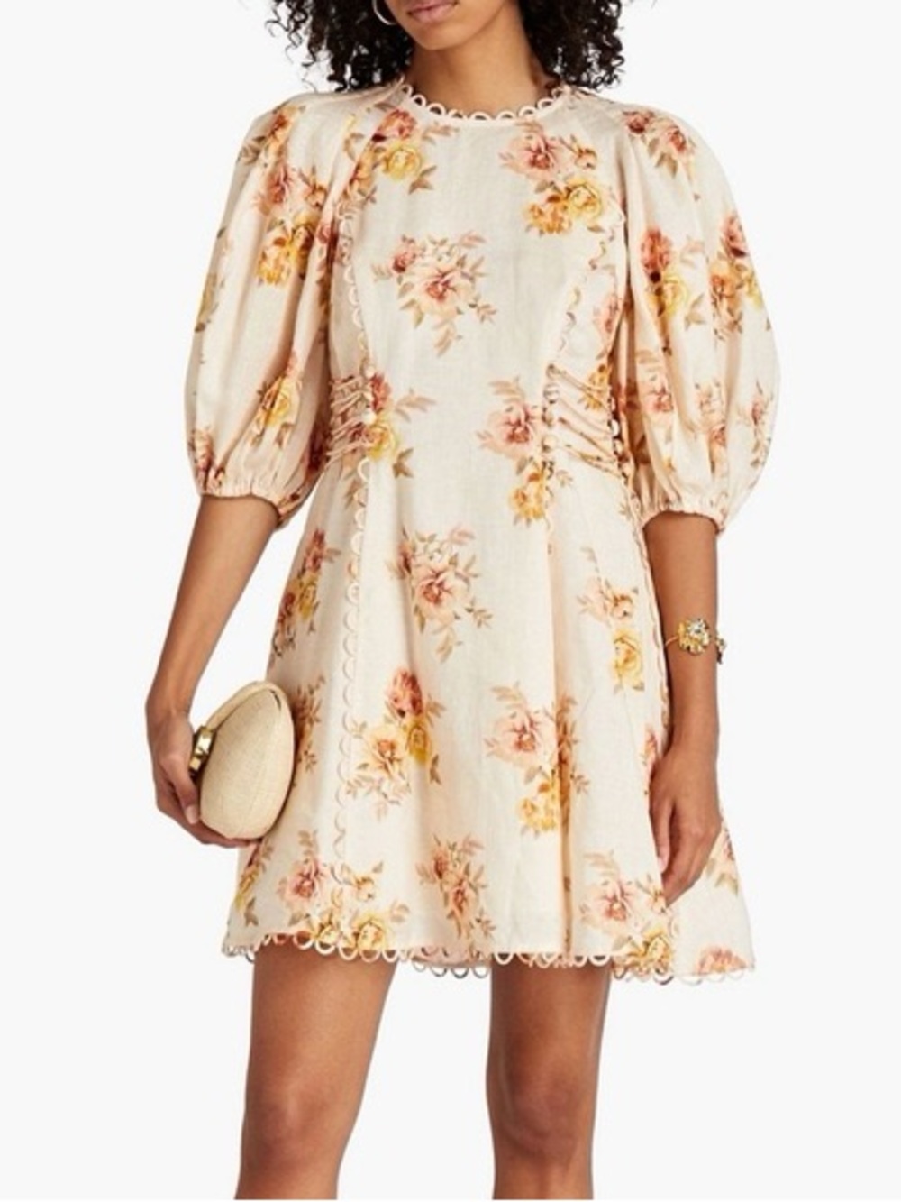 Zimmermann Rosa Floral Linen Mini Dress